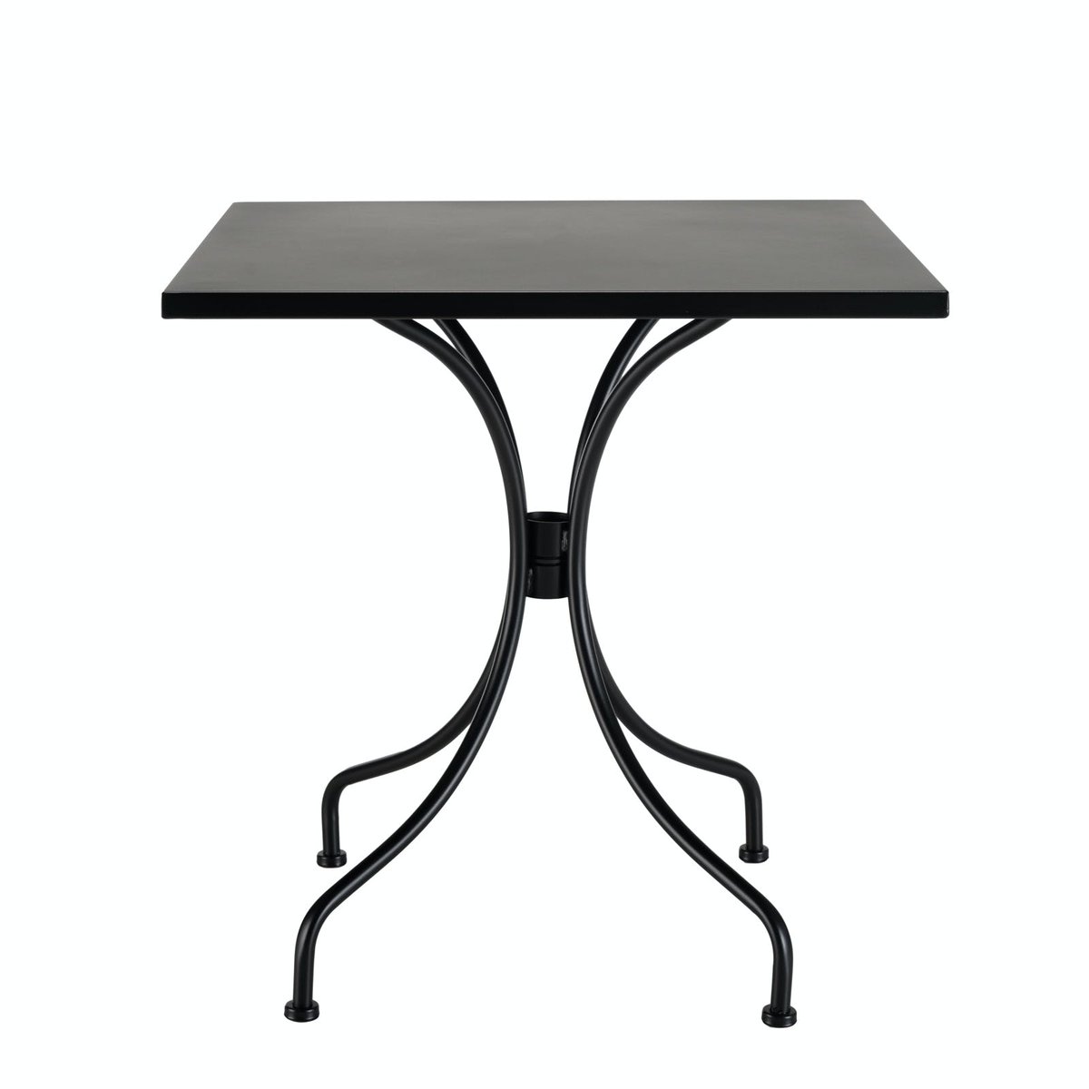 Petite table de jardin carrée 70x70 cm métal noir GIJON noir, PIER IMPORT