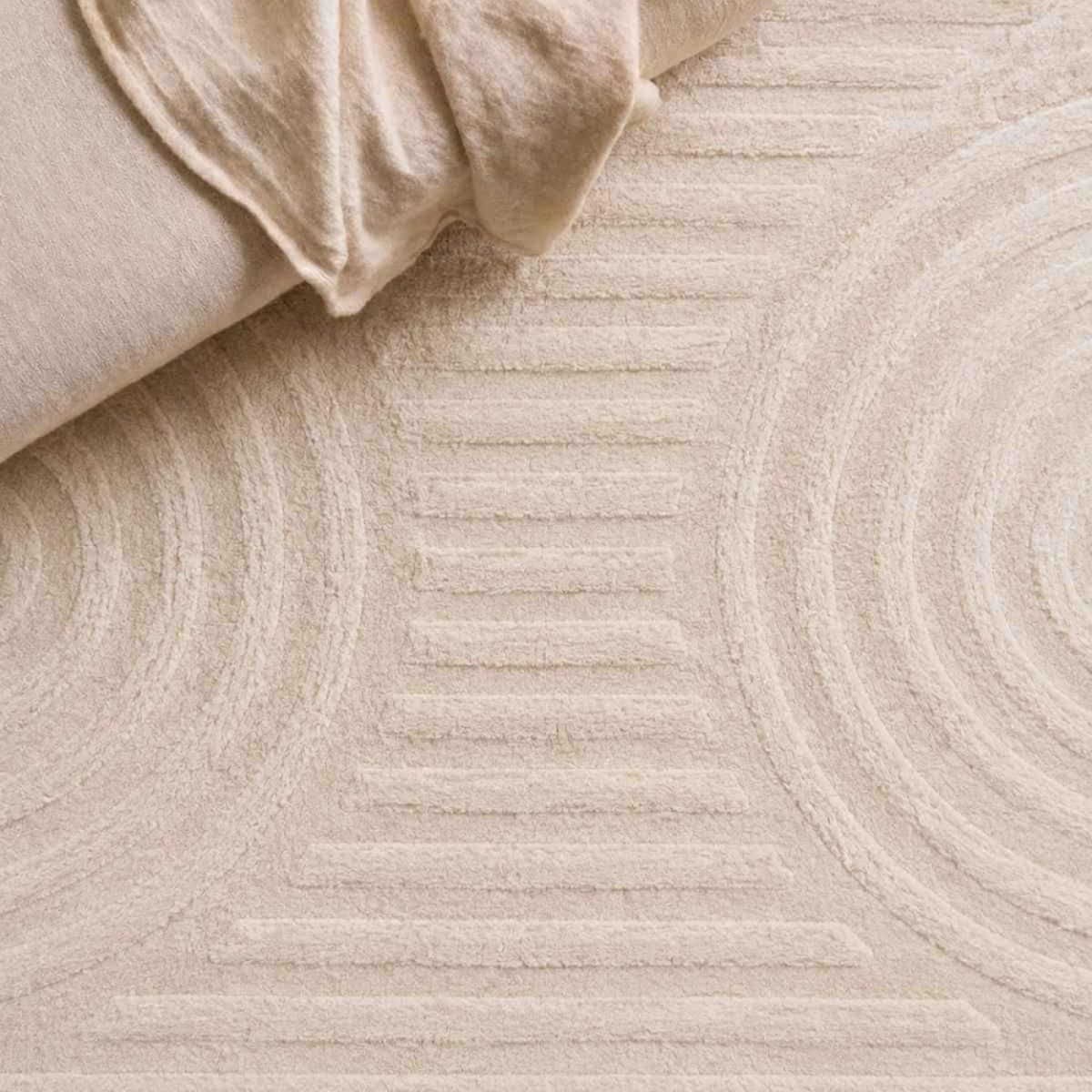 Tapis doux forme arches 60x110cm blanc, ORNAMI