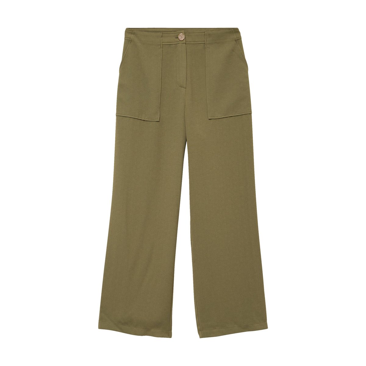 Pantalon large 7/8ème taille haute vert kaki, BREAL