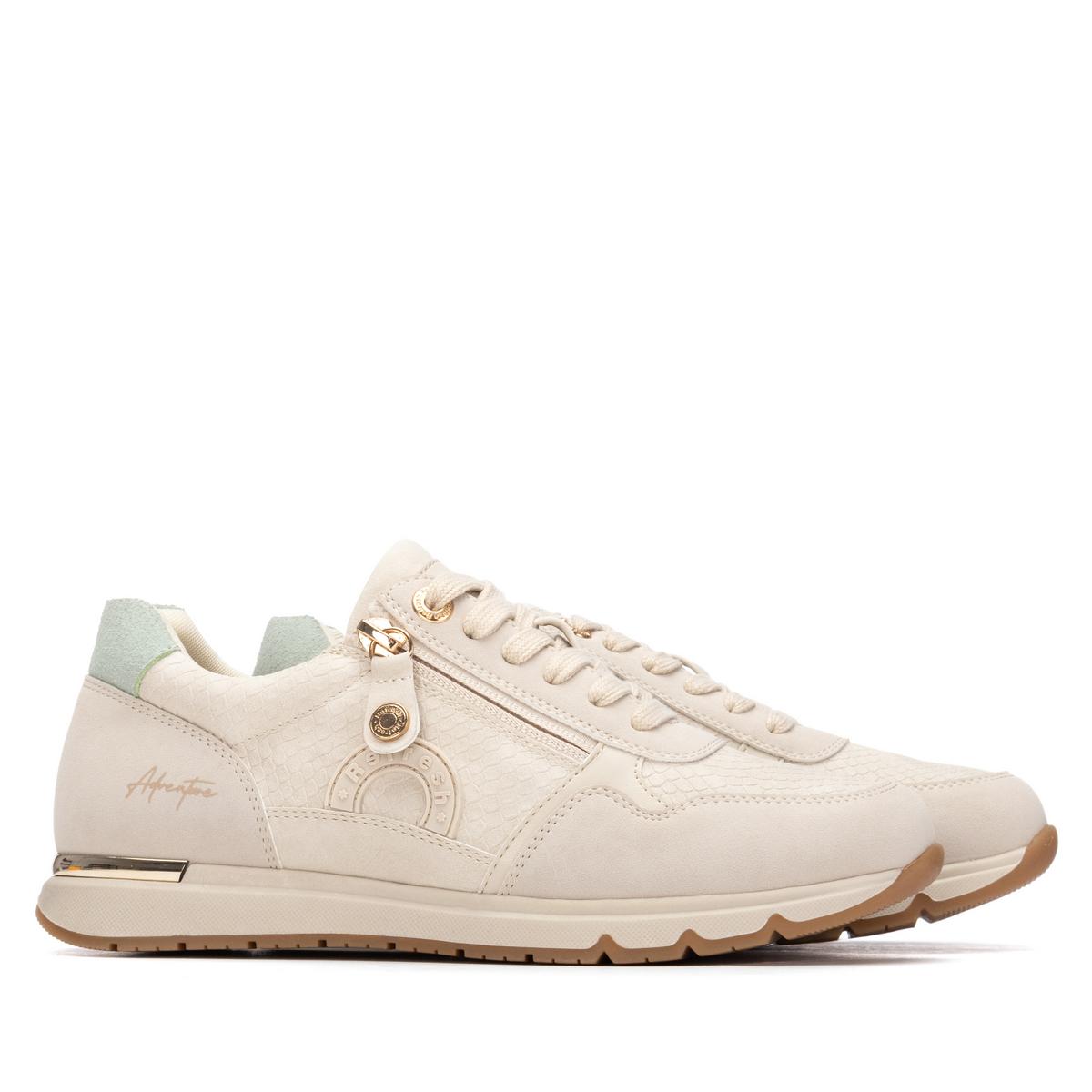 Baskets Plaine Décontractée Fermeture éclair beige, REFRESH