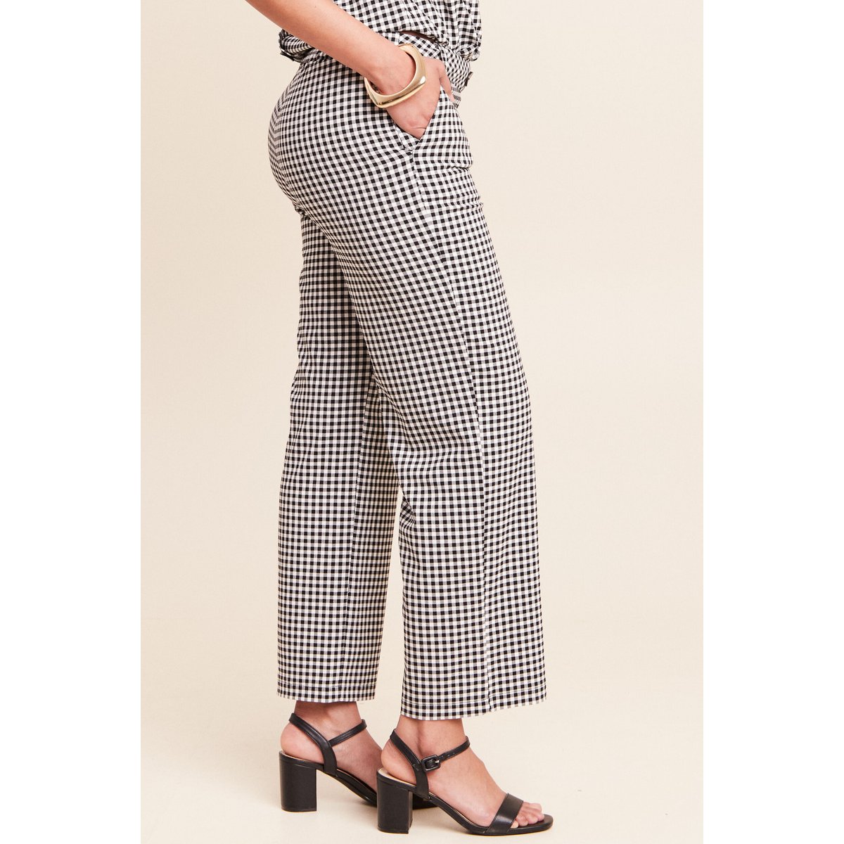 Pantalon large 7/8ème taille standard noir, BREAL
