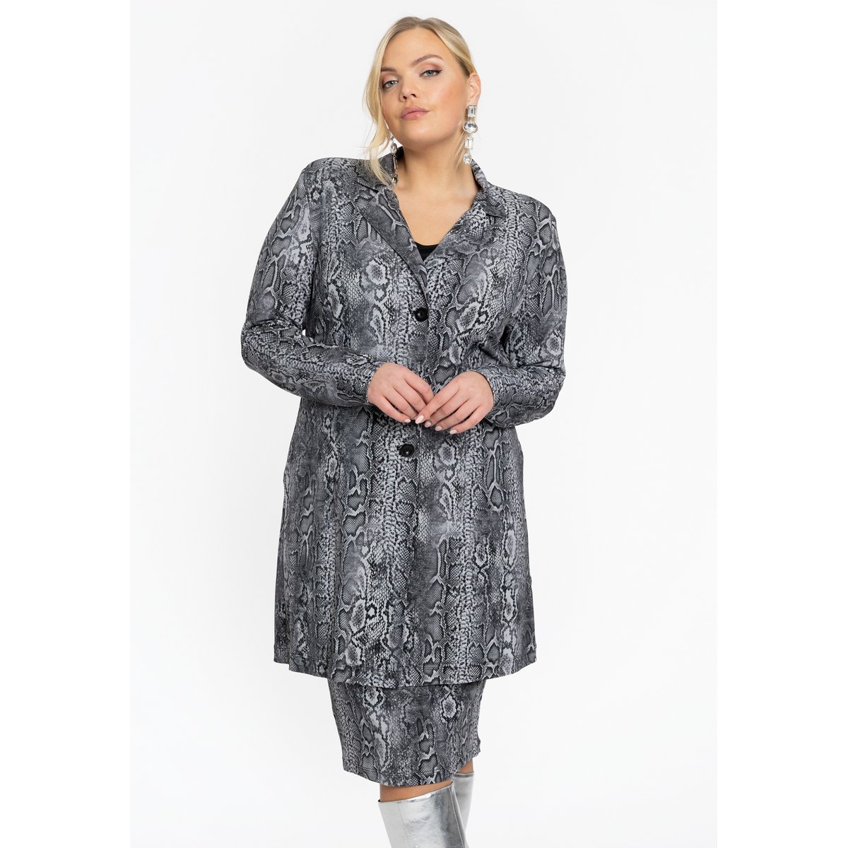 Veste /Blazer avec fermeture à bouton gris, YOEK