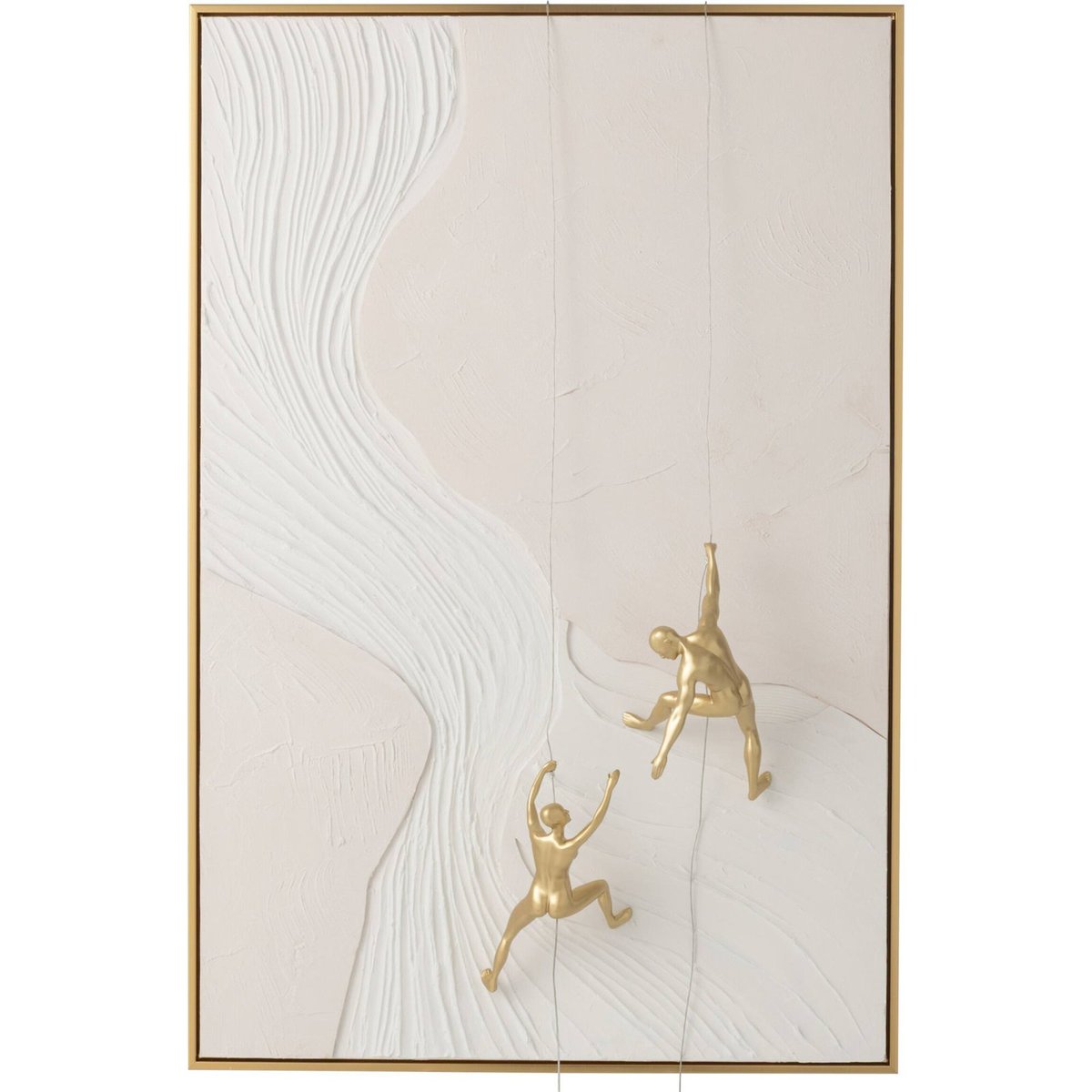 Tableau mural relief rectangulaire blanc et doré, RECOLLECTION