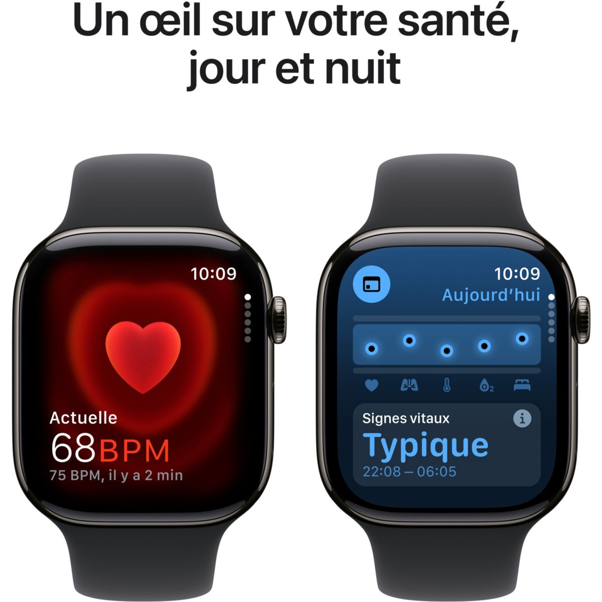 Montre connectée Serie 10 46mm Titane Ardoise M/L Cell noir, APPLE