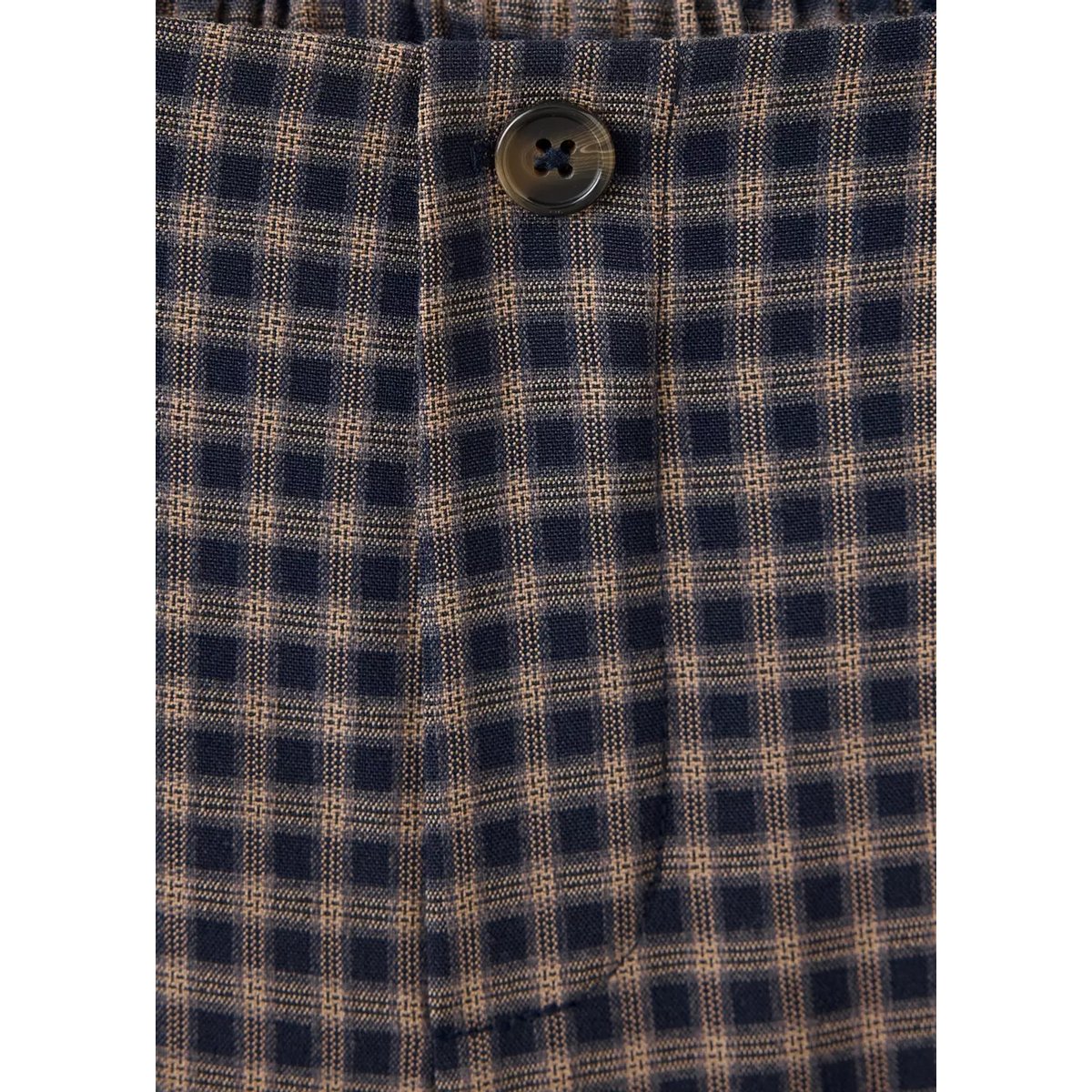Pantalon wide leg à carreaux bleu marine, MANGO KIDS