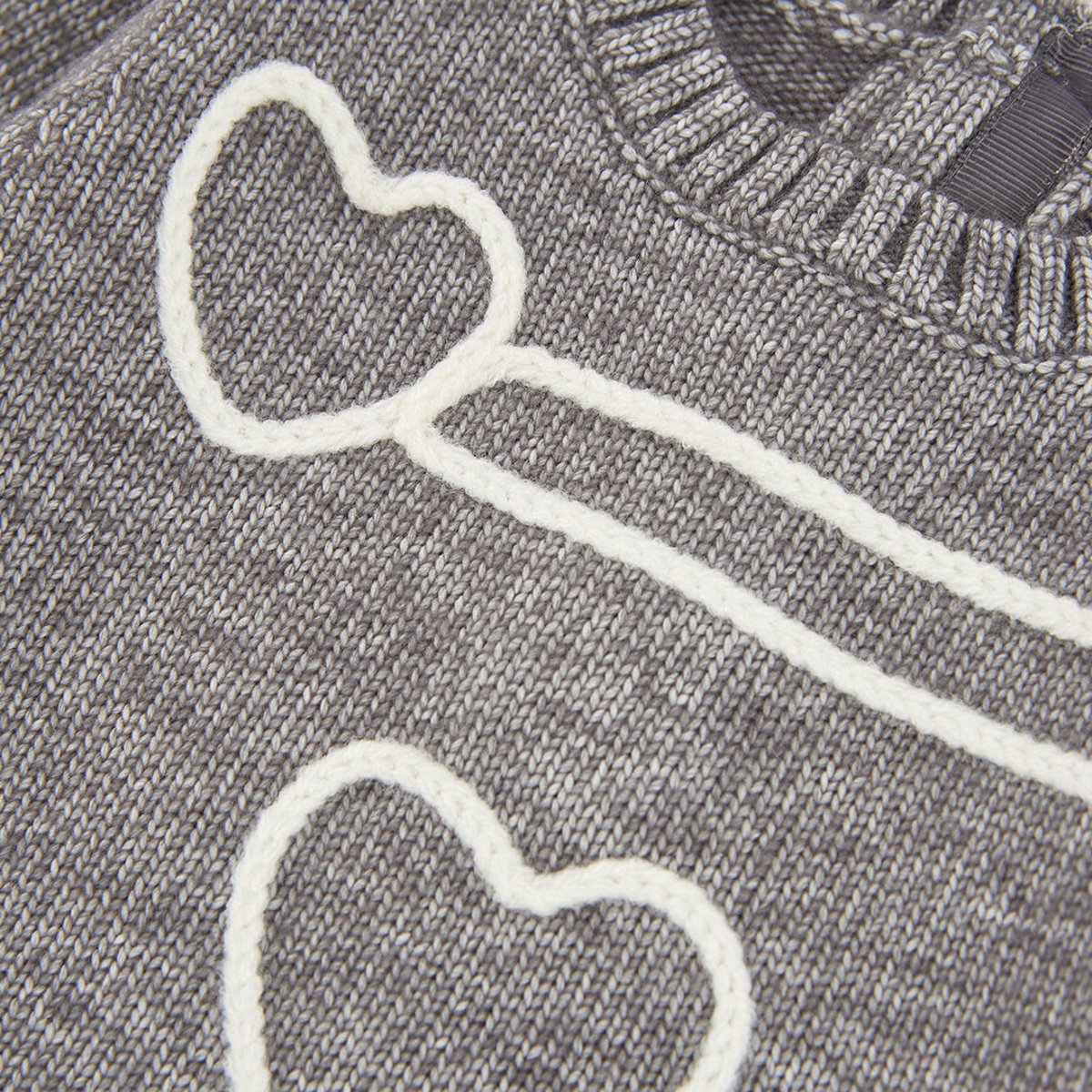 Robe fille avec coeurs et jupe gris, BOBOLI