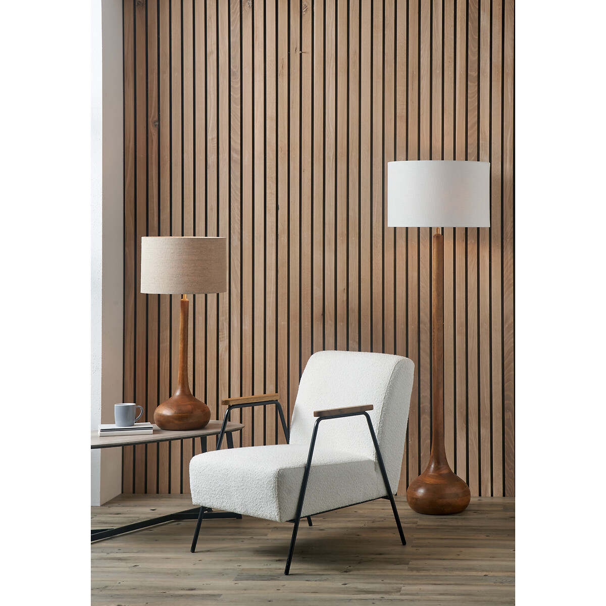 Thiago Oiled Wood Floor Lamp Base brown, ÉDITÉ