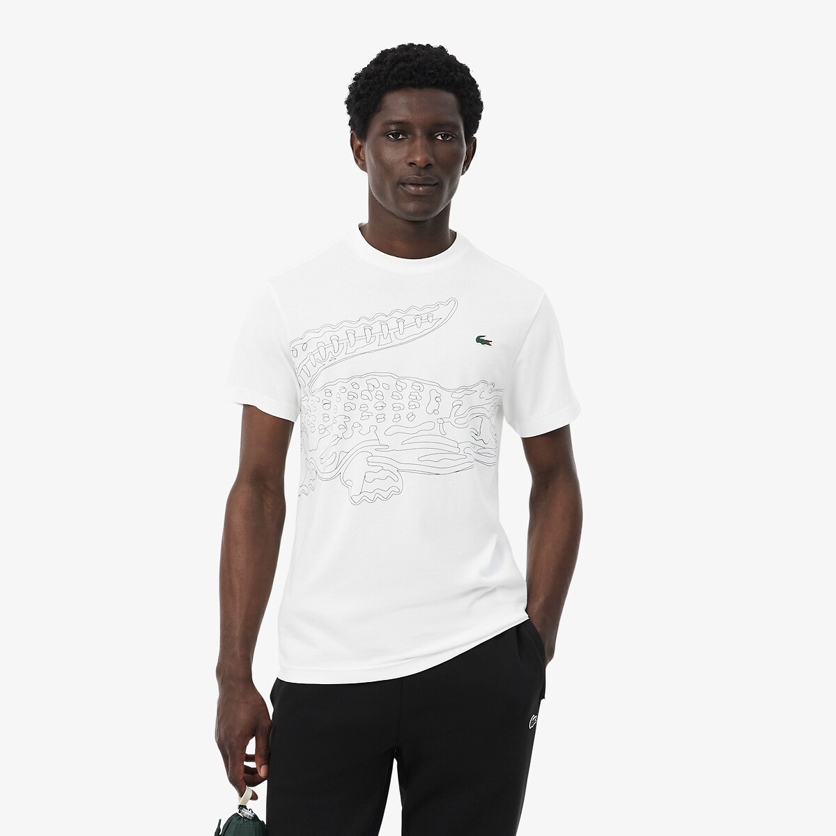 XXL Logo Print Sports T-Shirt white, LACOSTE