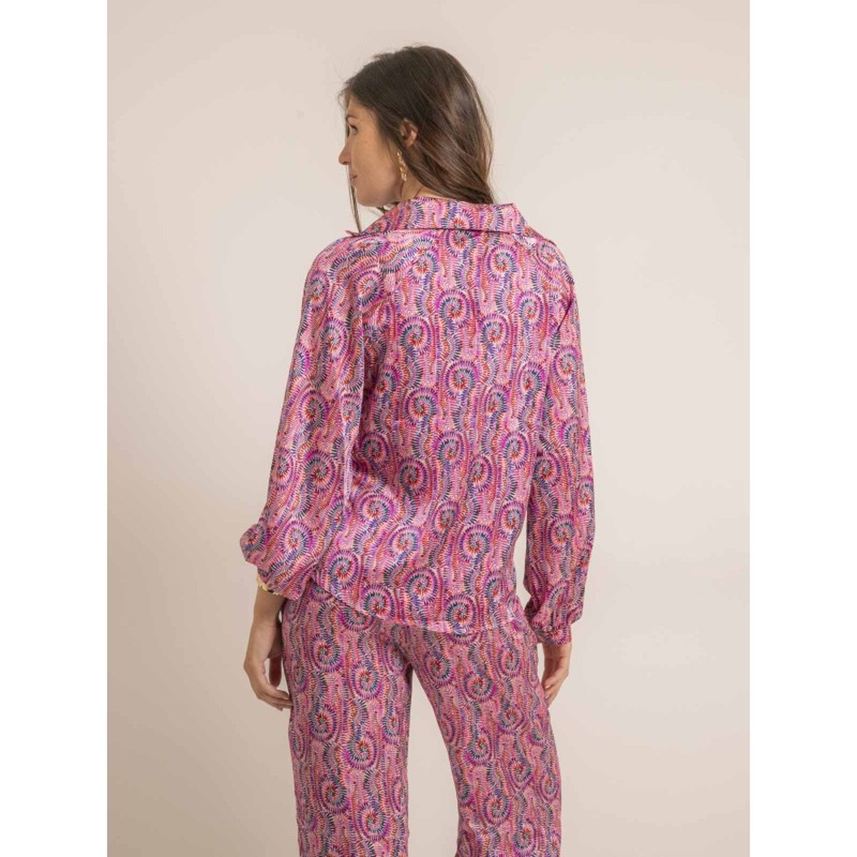 Blouse Fluide Motifs Ogota rose, DONA LISA