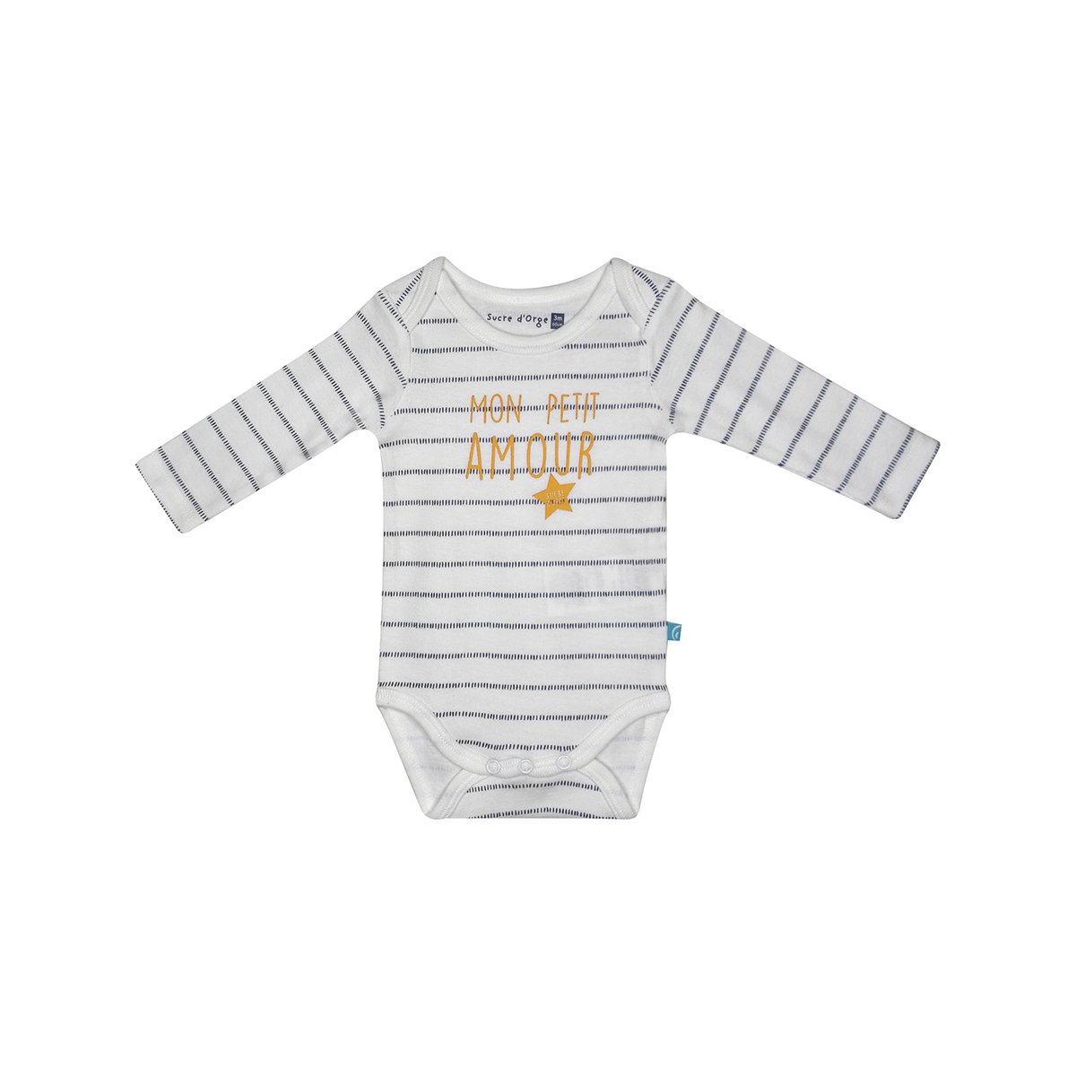 Lot 3 bodies bebe firmanio coton bio bleu, SUCRE D'ORGE