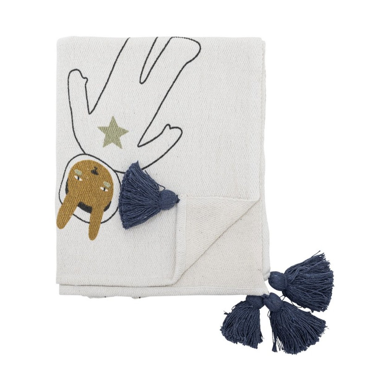 Plaid enfant coton recyclé Space blanc, BLOOMINGVILLE