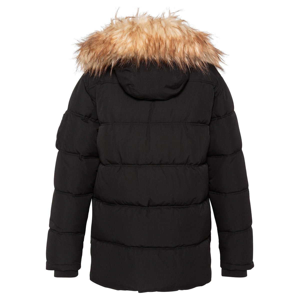 Parka à capuche avec imitation fourrure amovible noir, SCHOTT