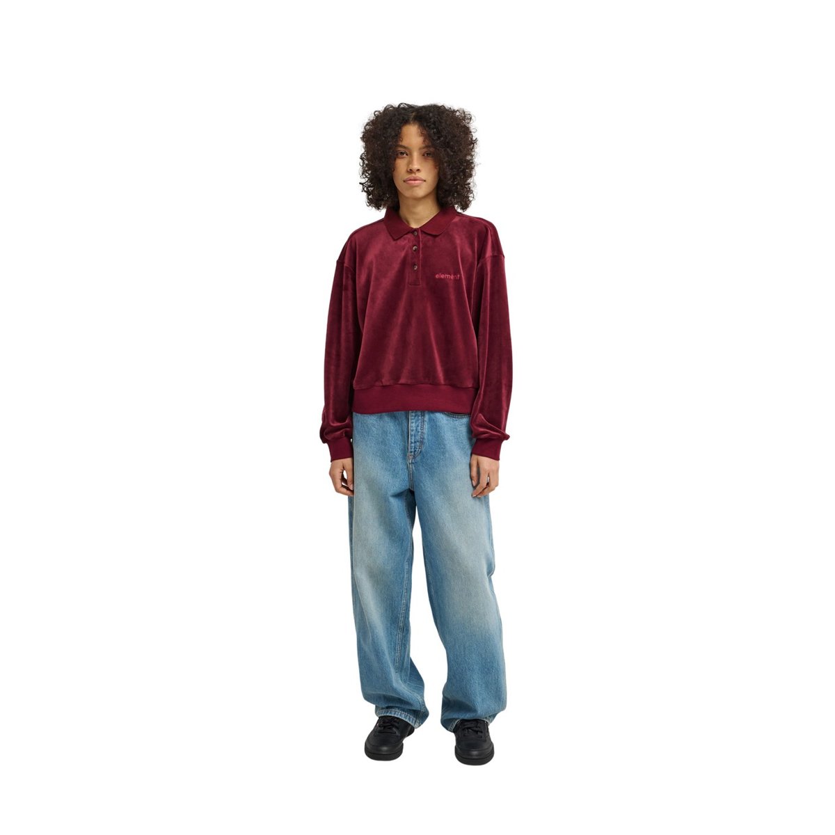 Polo en velours LOWCASE rouge zinfandel, ELEMENT