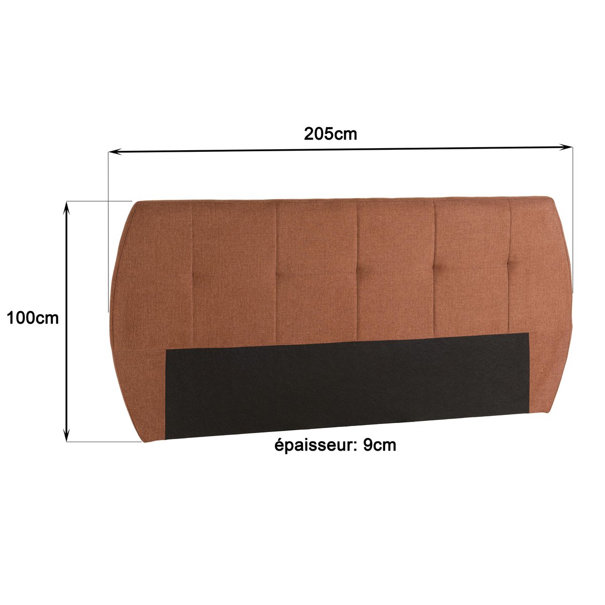 Tête de lit rembourrée pour lits 160/180cm couleur terracotta RIVANA terracotta, PIER IMPORT