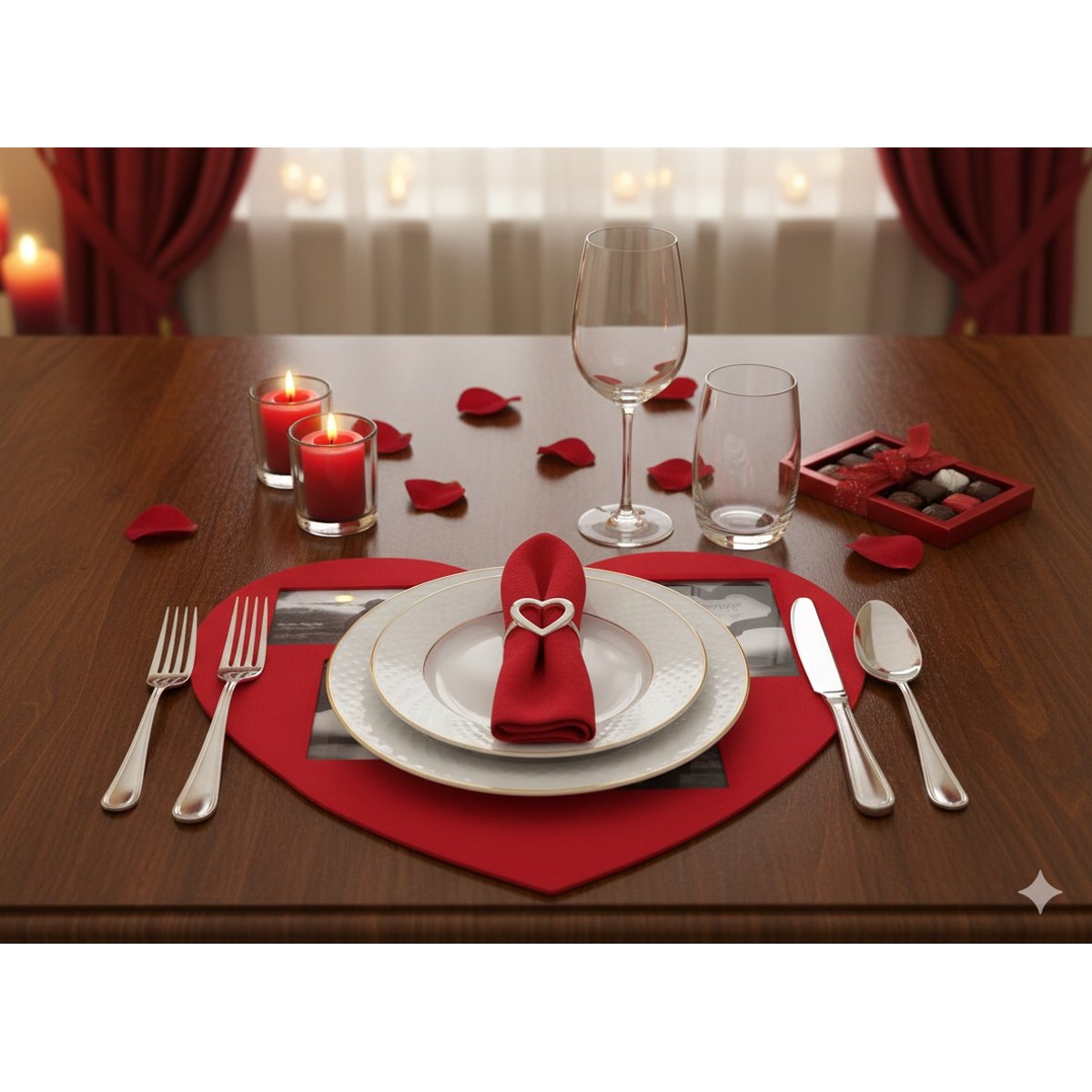 Set de table photos Coeur rouge, EDEN