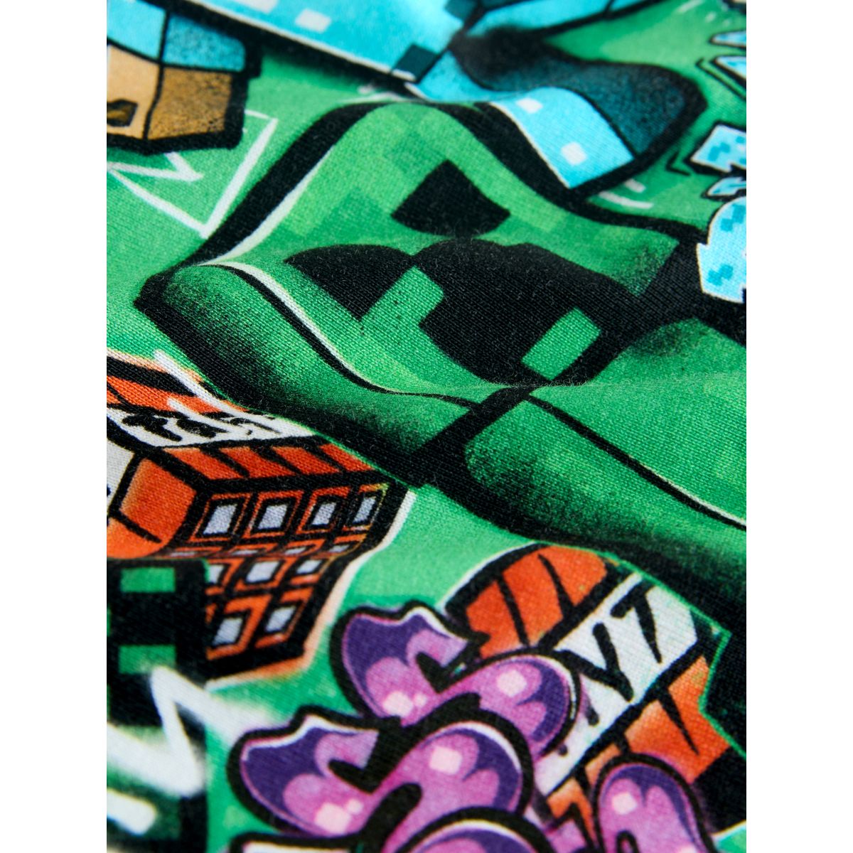 Chemise en jersey à manches courtes minecraft imprimé vert sur toute la surface, NEXT