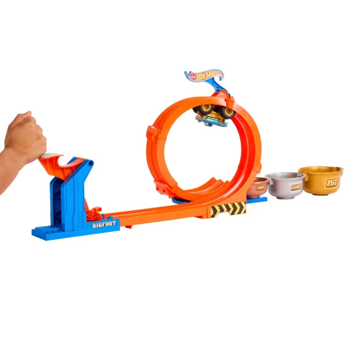 Hot Wheels-Défi du trophée tournez-et-renversez-coffret avec camion multicolore, MATTEL