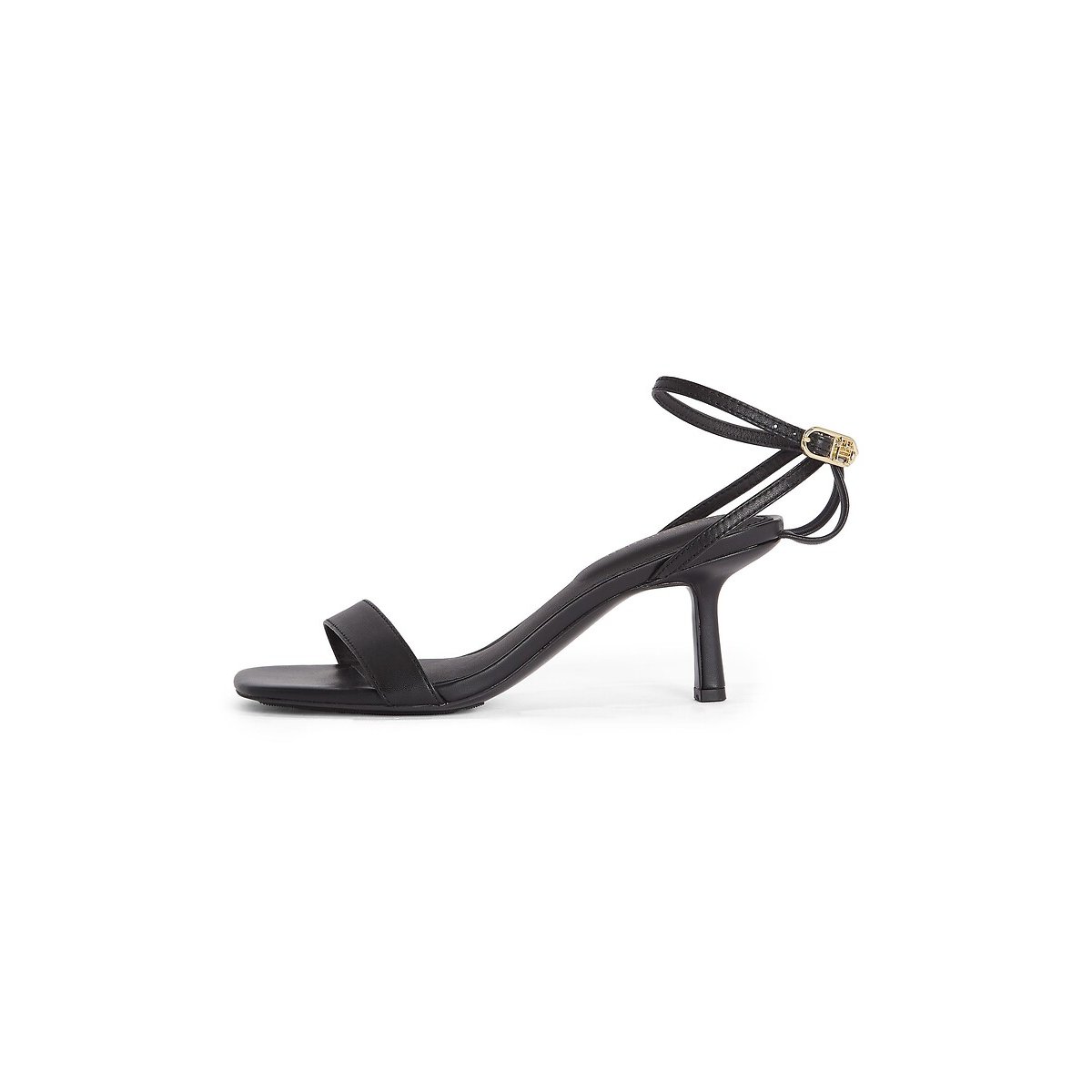 Leather Kitten Heel Sandals black, TOMMY HILFIGER