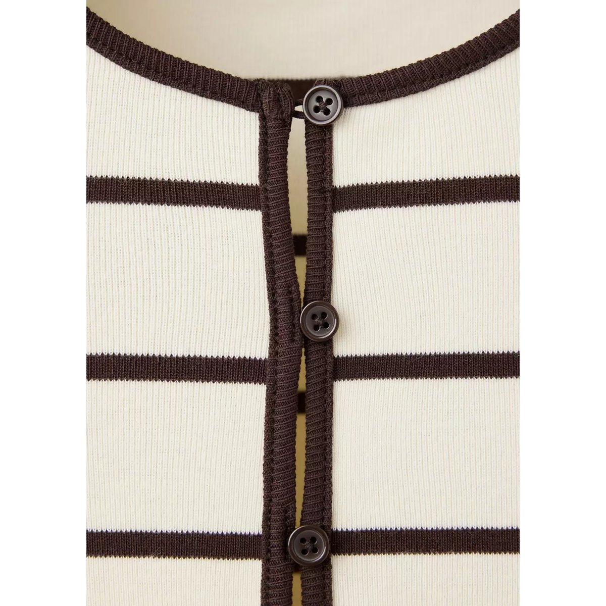 Cardigan maille rayures écru, MANGO