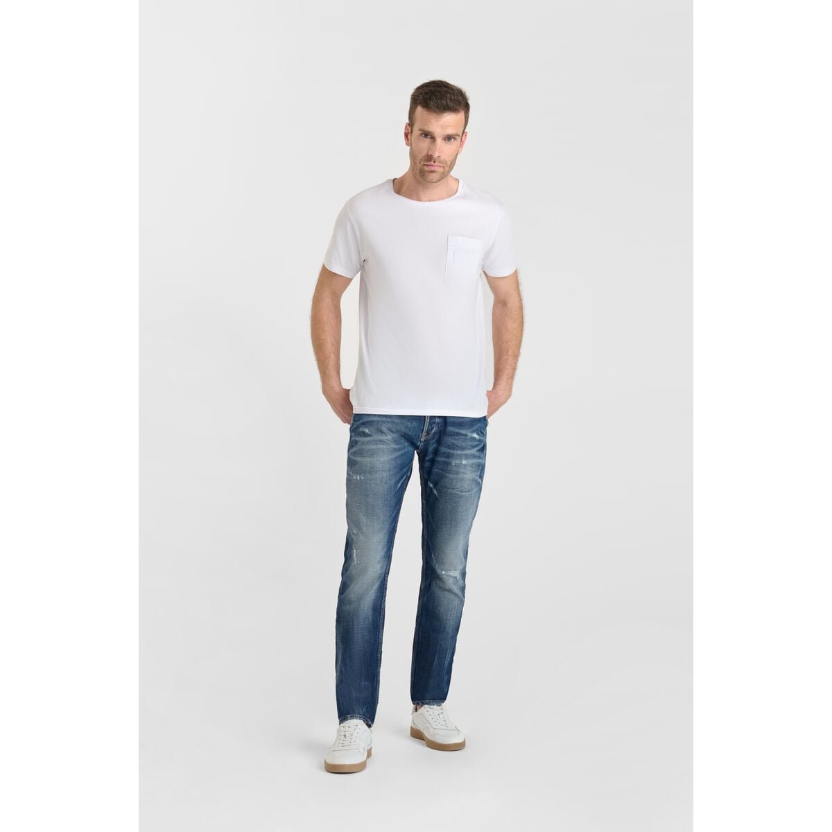 Jeans slim stretch 700/11, longueur 34 blue, LE TEMPS DES CERISES