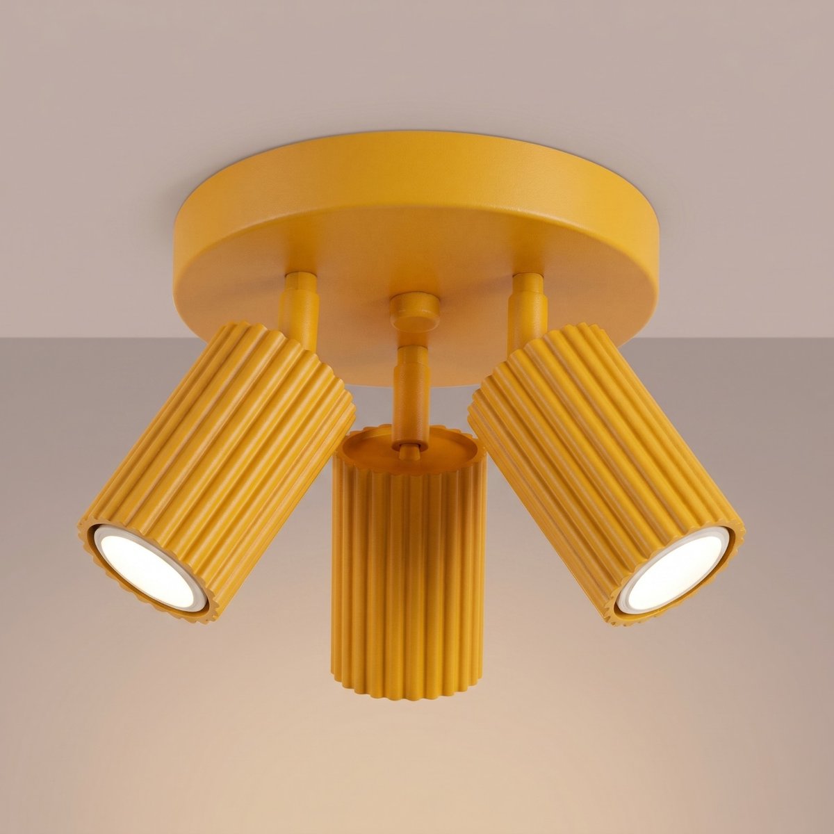 Plafonnier Aluminium Jaune GU10 3 KARBON jaune, EDEN