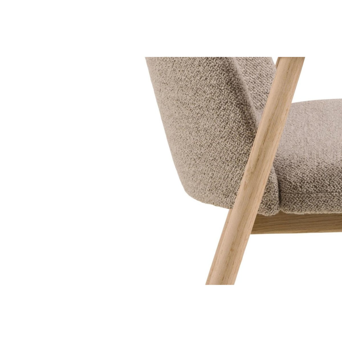 Chaises en chêne blanchi et tissu bouclette beige (lot de 2) - LEA beige, HELLIN, DEPUIS 1862