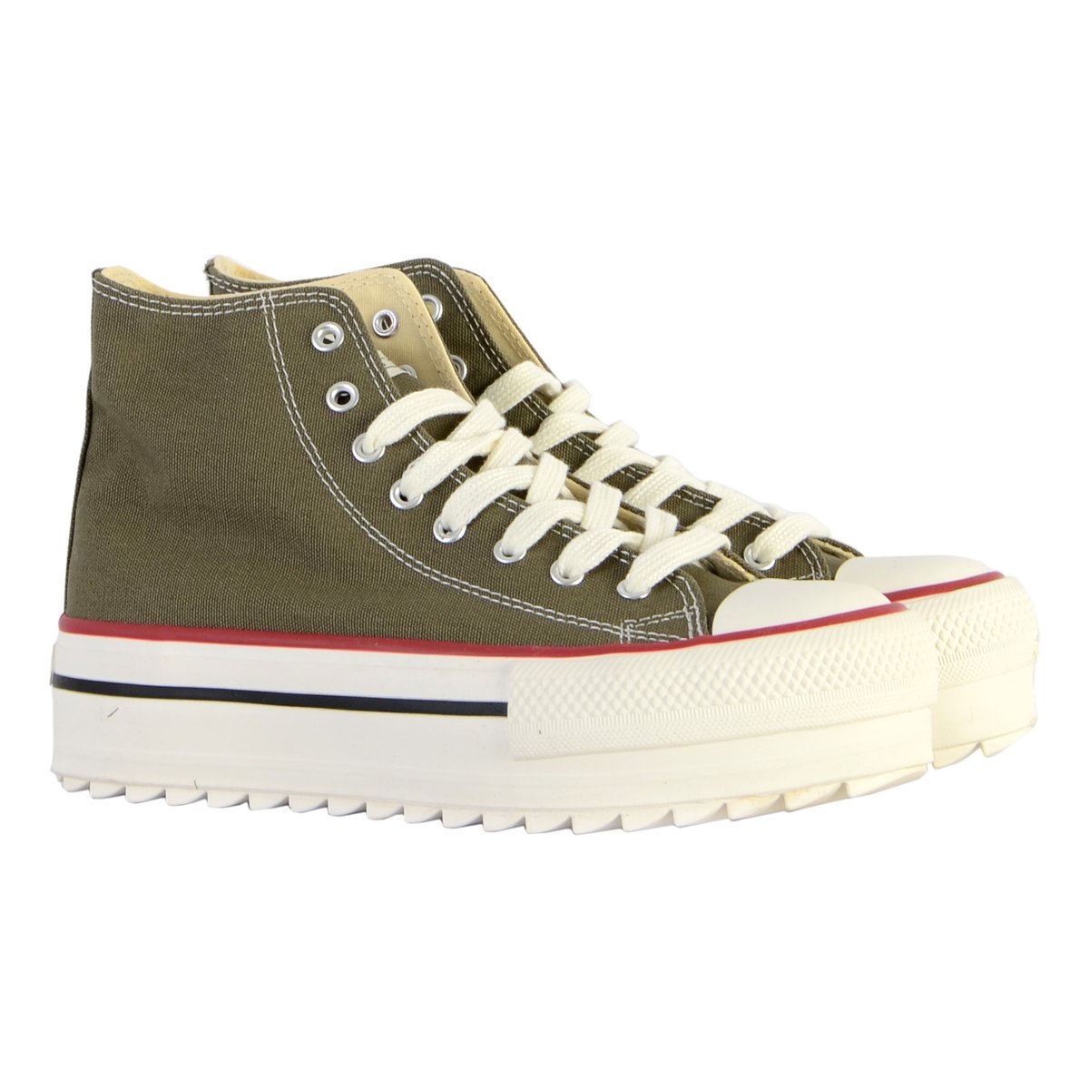 Basket Montante 1 061101 Blanc kaki, VICTORIA