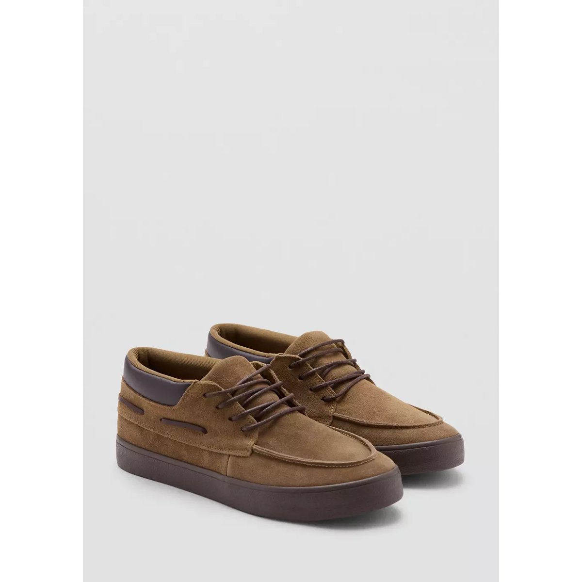 Chaussures lacées cuir marron moyen, MANGO TEEN