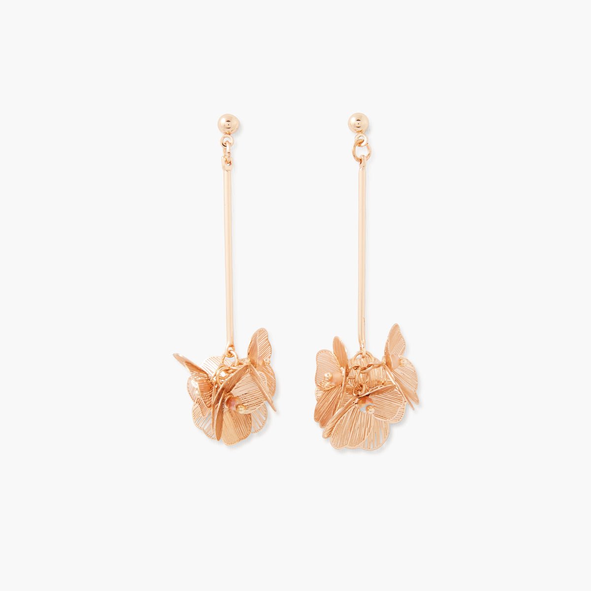 Boucles d'oreilles pendantes fleurs en filigranes doré, BALABOOSTE