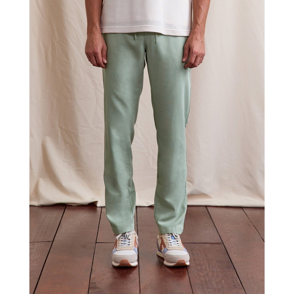 Pantalon élastique DREUILLE vert clair, FAGUO