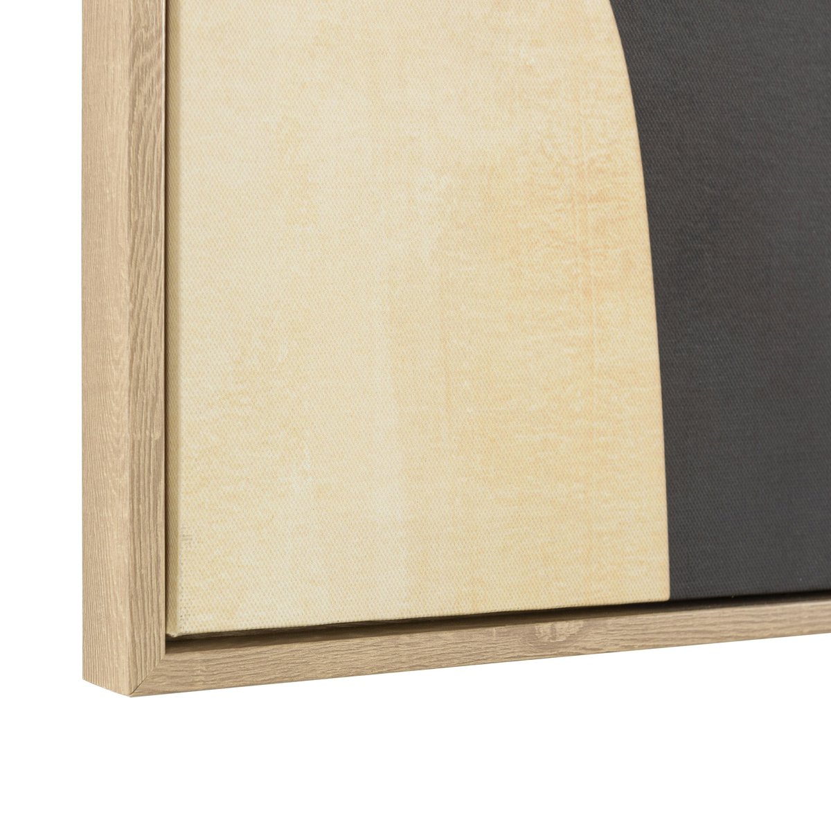 Tableau abstrait impression noire et beige 63 x 93 cm beige, PIER IMPORT