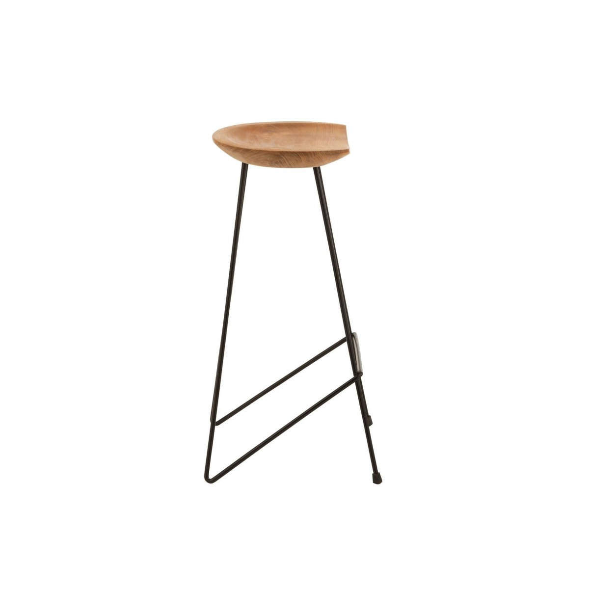 Tabouret de bar en teck et métal (lot de 2) - FELIX bois clair, HELLIN, DEPUIS 1862
