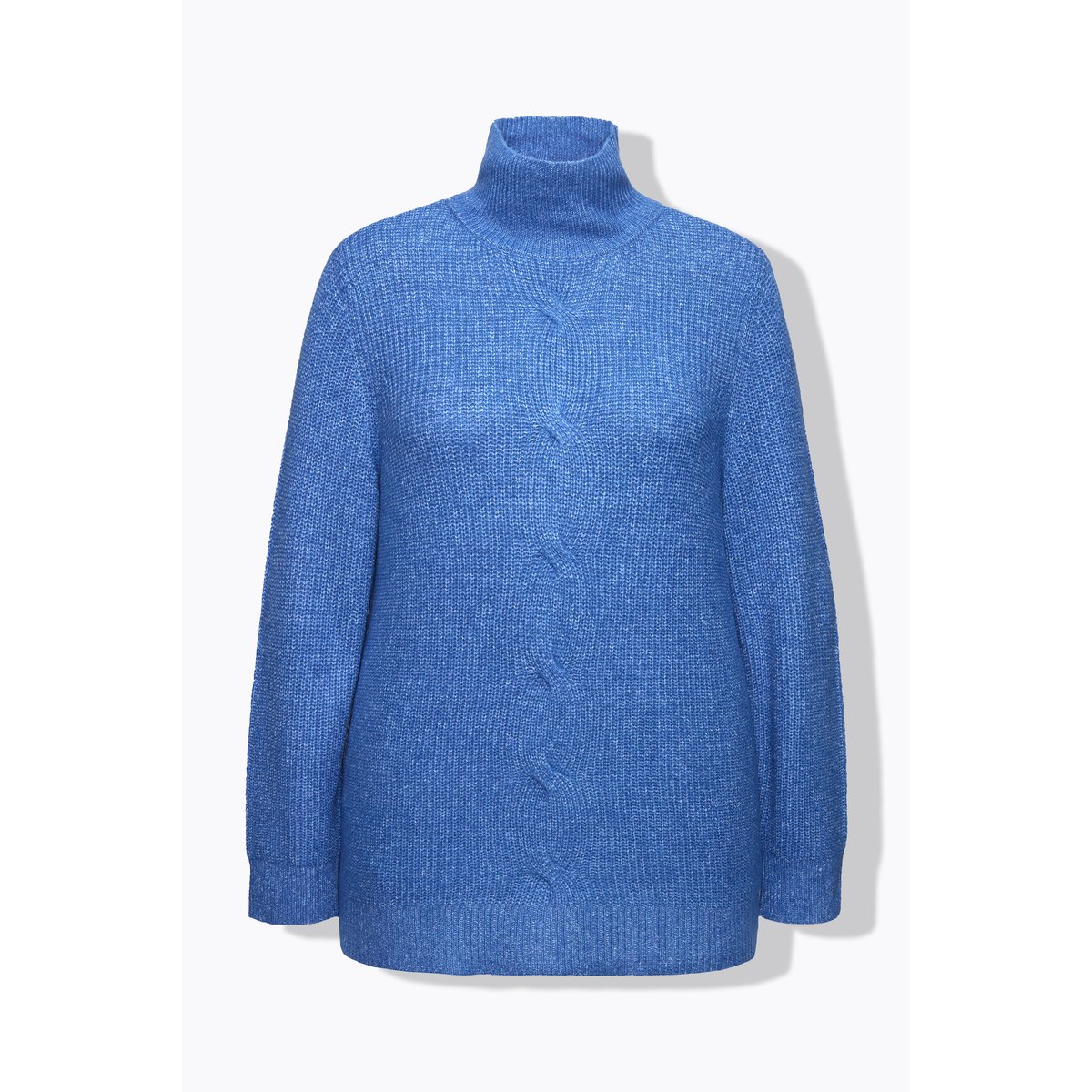 Pull à col montant et manches longues bleu pétrole, ULLA POPKEN