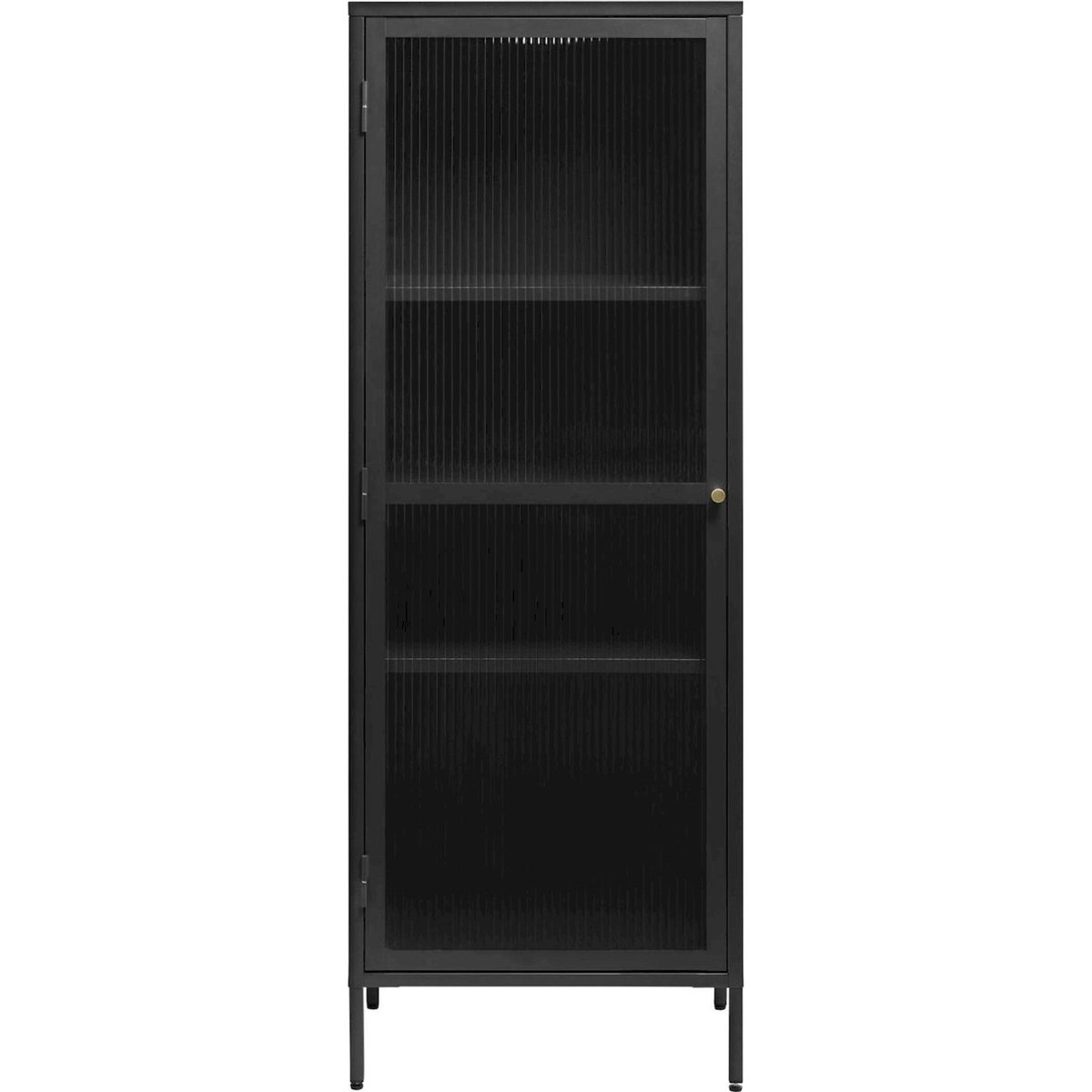 Vitrine 1 porte en métal collection AVENSUNLY noir mat, RECOLLECTION