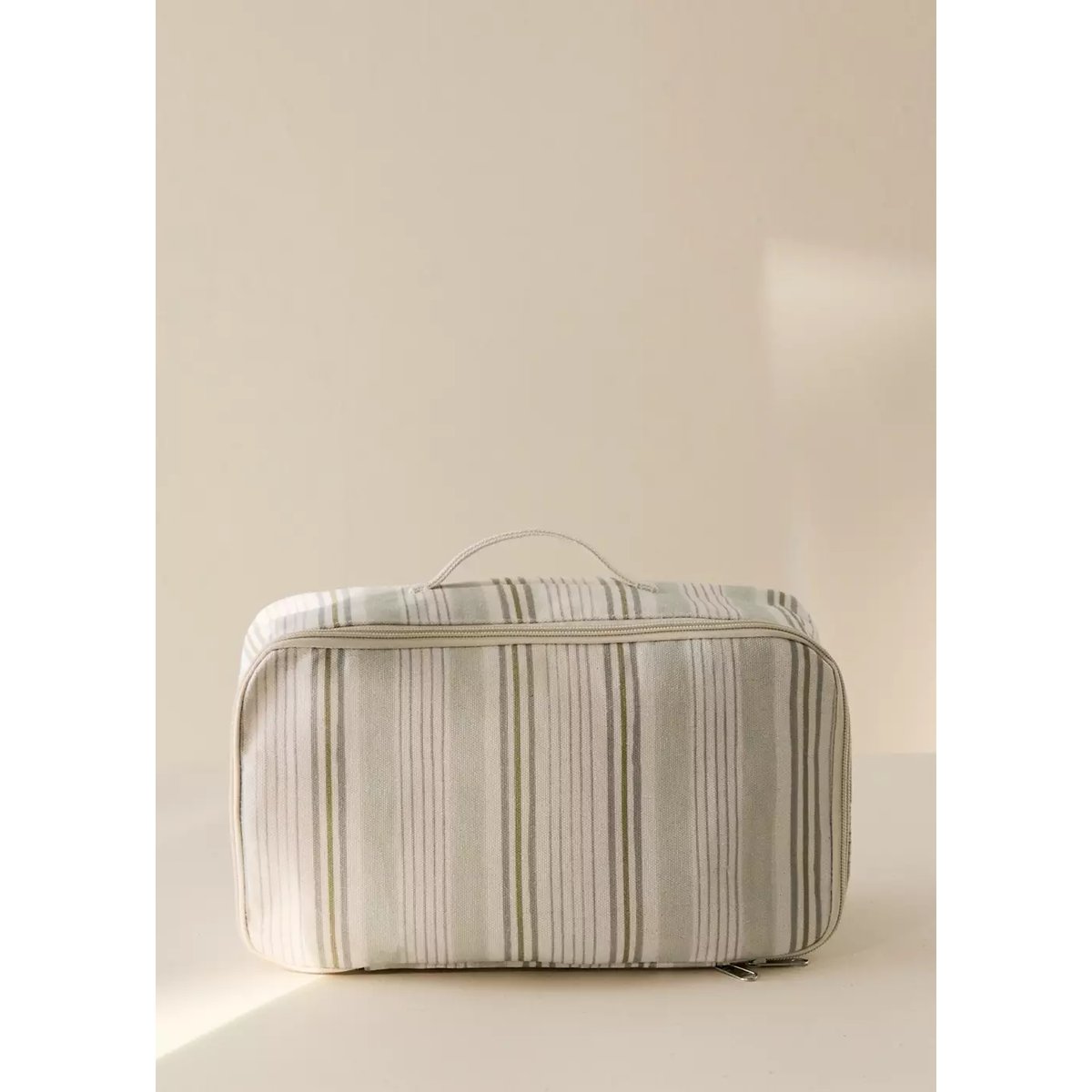Panier 100 % coton à rayures multiples rouge-orangé, MANGO HOME