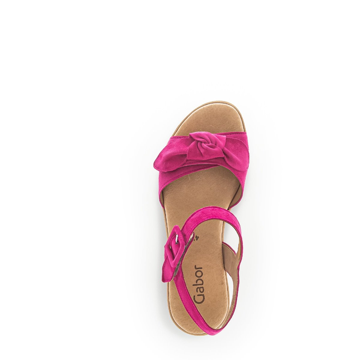 Sandales en cuir velours à talon compensé pink, GABOR
