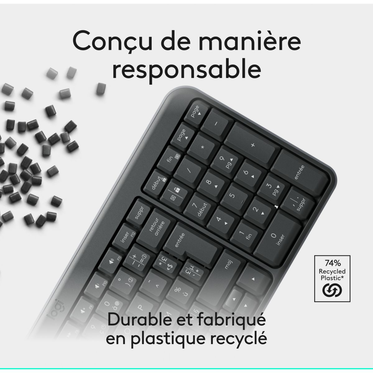 Clavier sans fil K250 Bluetooth couleur unique, LOGITECH