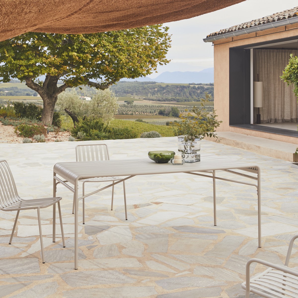 Table de jardin en Métal, GABY beige, TIKAMOON