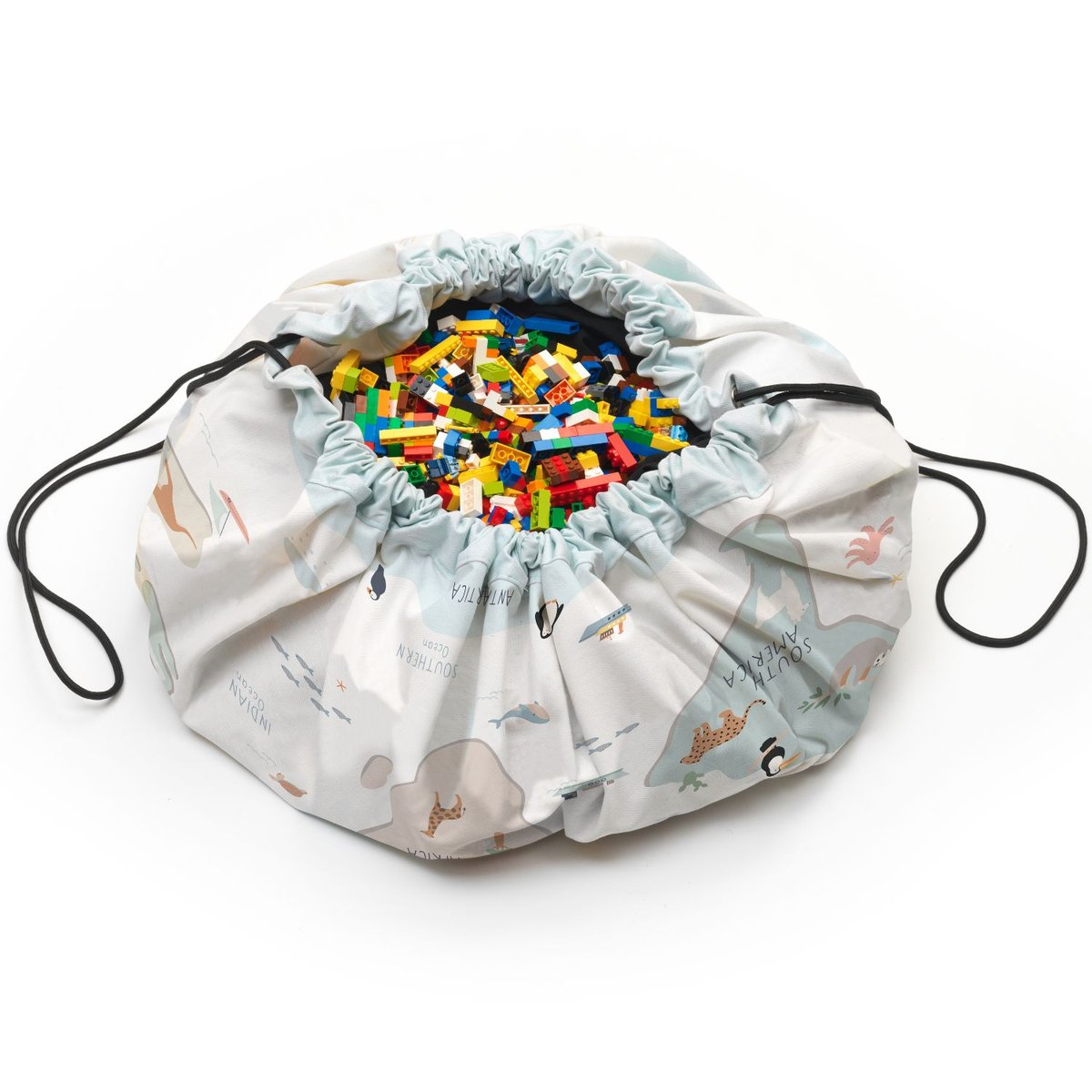 Sac à jouet 2 en 1 réversible Noomad Original blanc, vert d'eau, bleu, PLAY&GO
