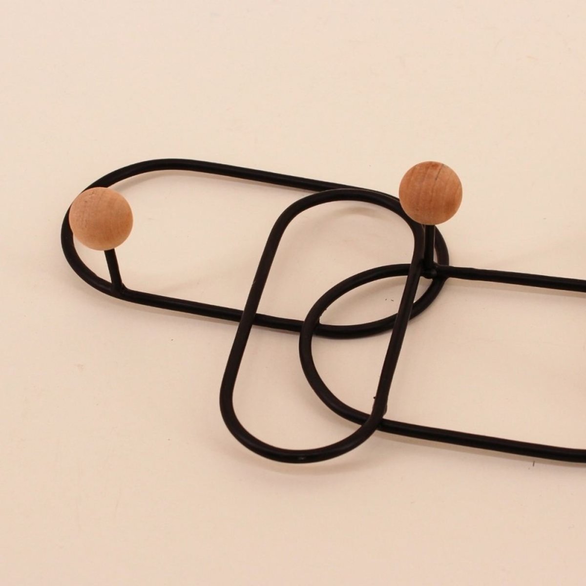 Patère design en métal 35x20cm noir, ORNAMI
