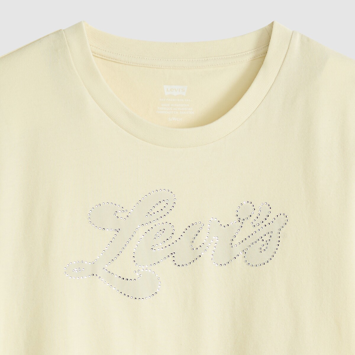 Tshirt col rond manches courtes logo jaune beige, LEVI'S