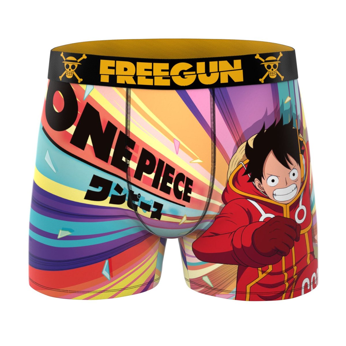 Lot De 5 Boxers One Piece rouge/orange/gris/vert/rose/bleu, FREEGUN