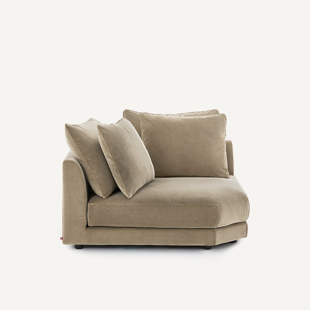Divano angolare modulare in velluto stonewashed, TIBERIO grigio shiitake , AM.PM