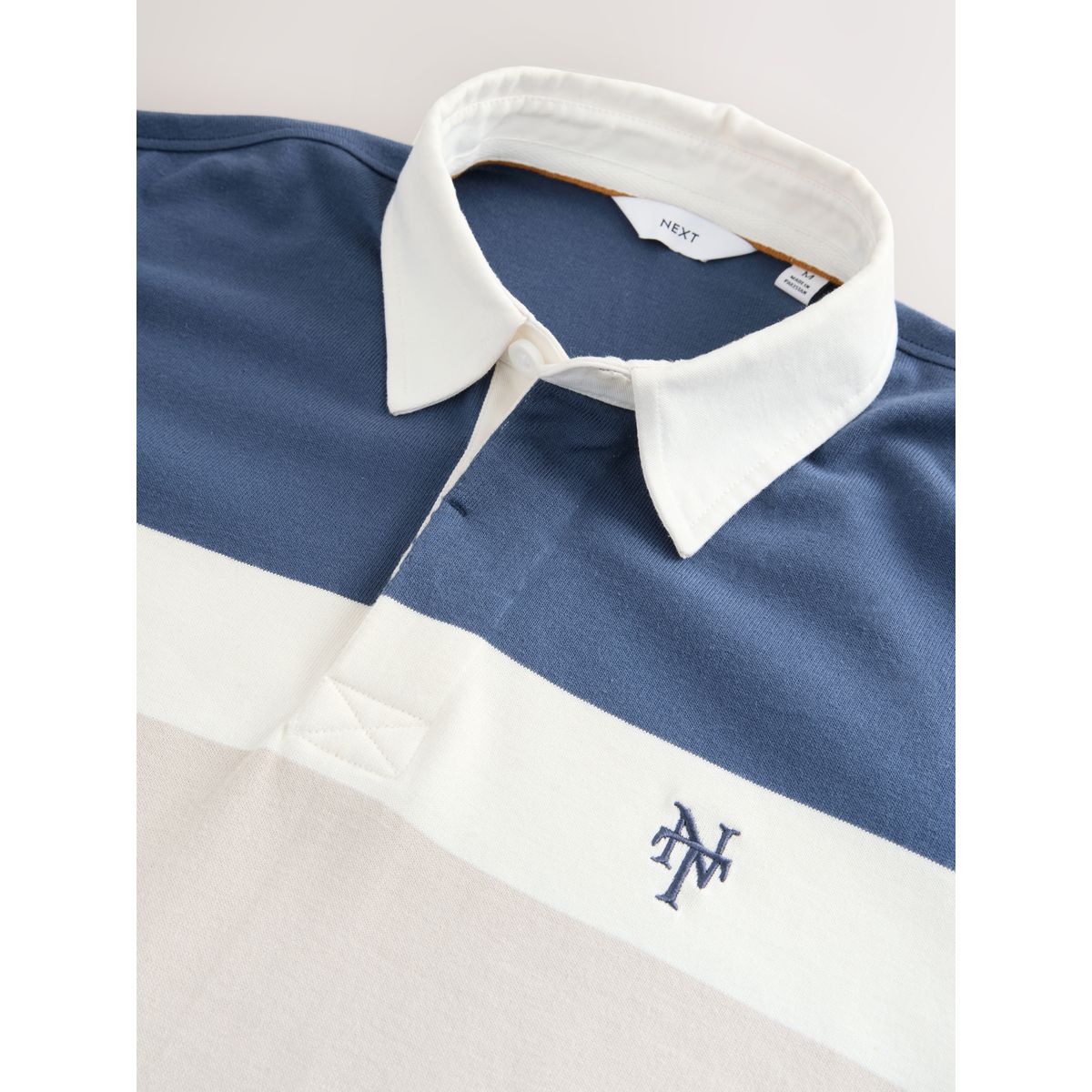 Maillot de rugby rayures bleues/neutres, NEXT