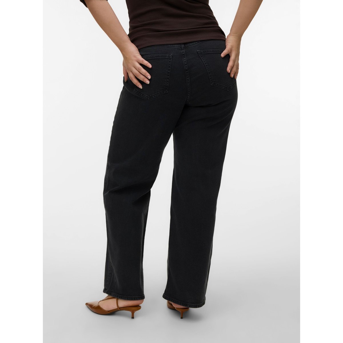 Jean À Coupe Large black denim, VERO MODA