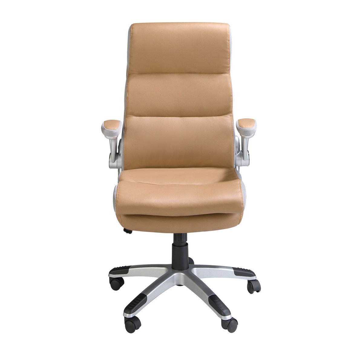 Fauteuil de bureau pivotante en similicuir marron marron | gris | acier, ANGEL CERDA