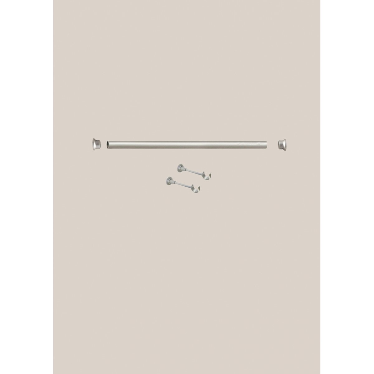 Kit de tringle argent mat 2 m x 28 mm argent, HOME MAISON
