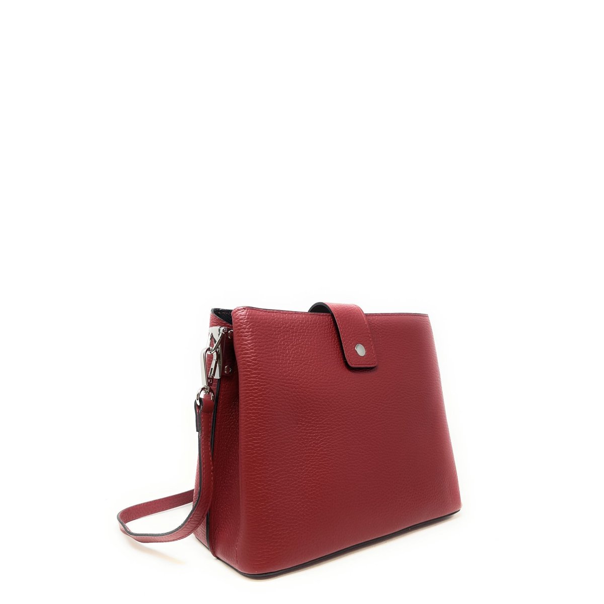 Sac à main en cuir grainé MARTENS rouge foncé, OH MY BAG