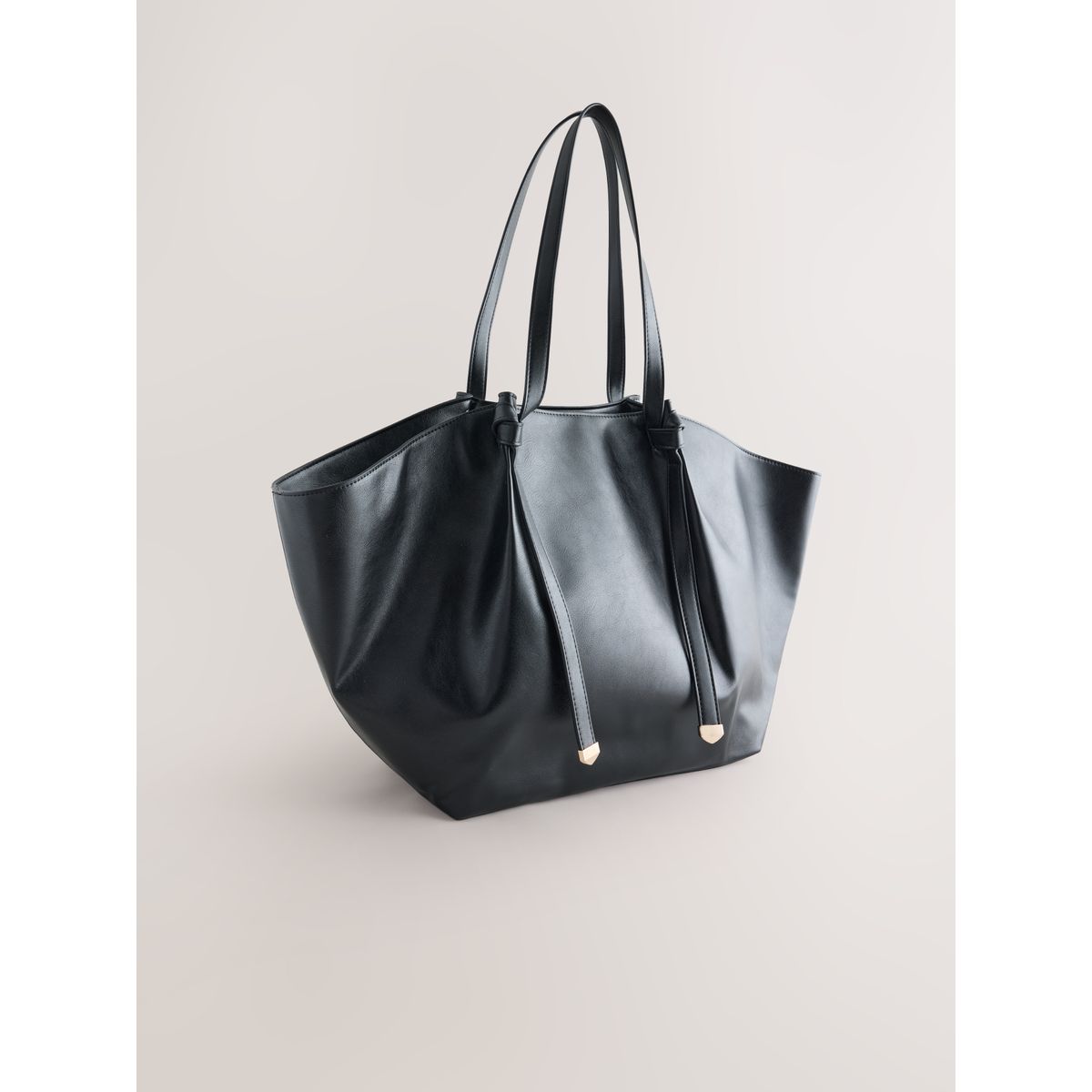 Grand sac porté épaule perforé noir, NEXT