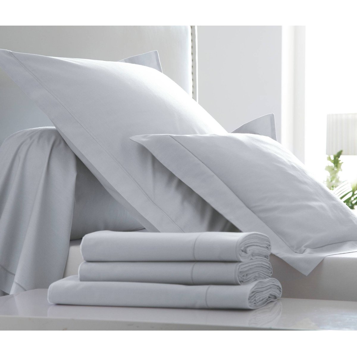 Housse de couette - PERCALE EASY platine, BLANC DES VOSGES
